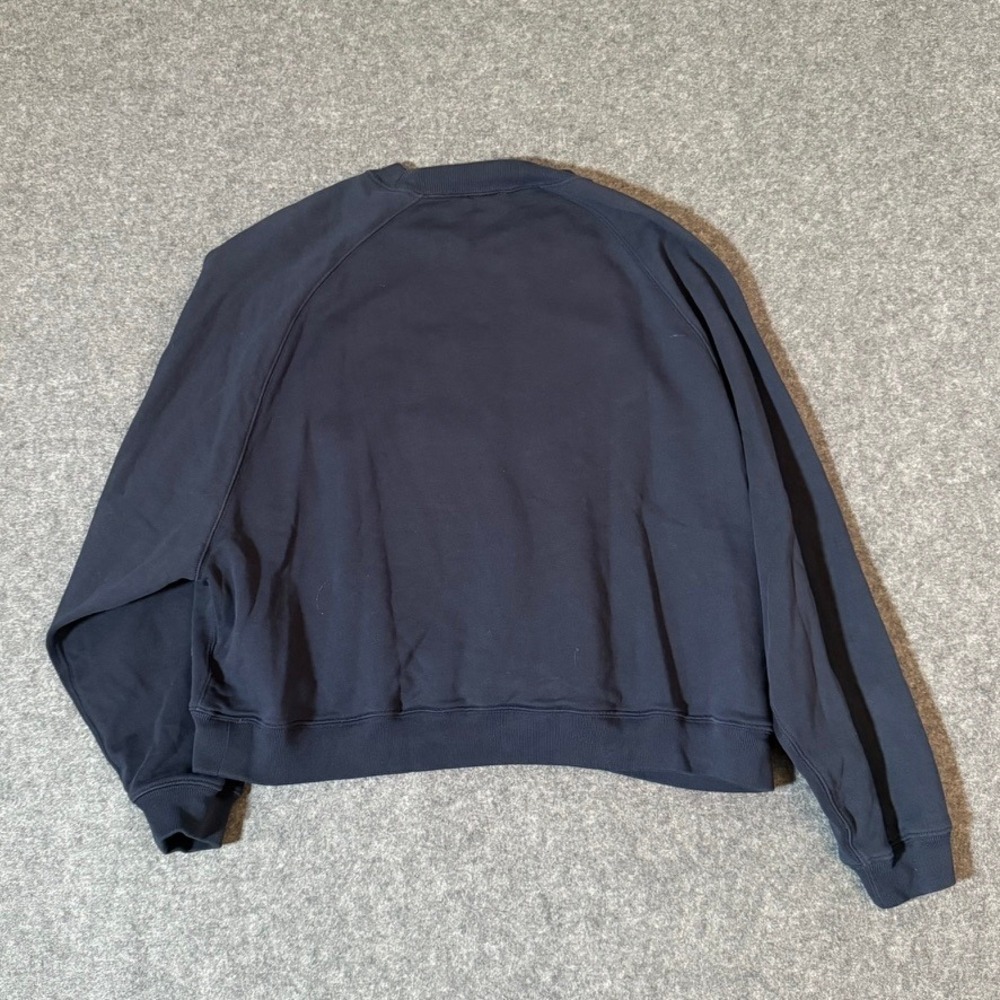 Polo Ralph Lauren French Terry Logo American Flag Sweatshirt Women M Blue Boxy - Picture 3 of 10